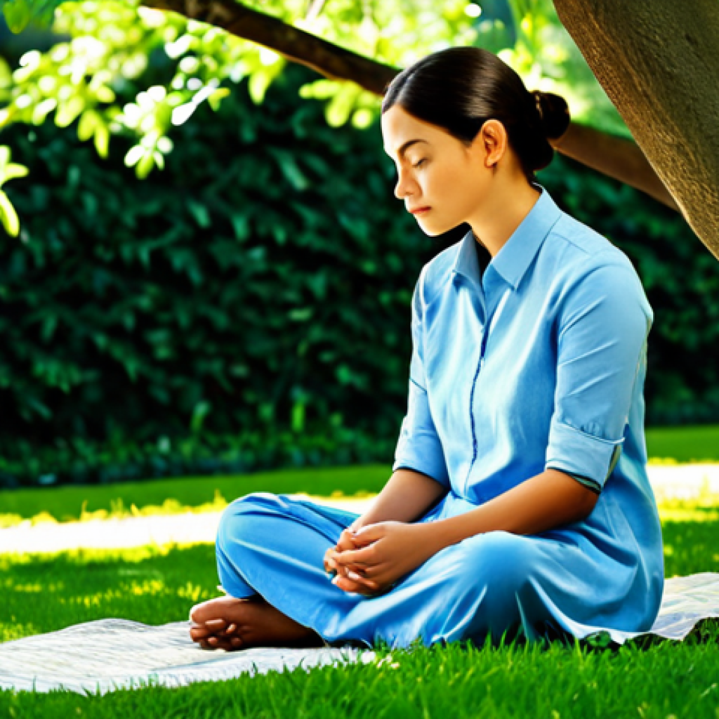 Inner Reflection**

"A woman in a contemplative pose, wearing modest clothing, sitting in a serene park setting, surrounded by lush greenery and dappled sunlight, fully clothed, safe for work, appropriate content, perfect anatomy, natural proportions, professional photography, high quality, modest, family-friendly."

**