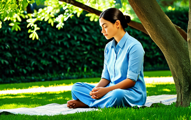 Inner Reflection**
"A woman in a contemplative pose, wearing modest clothing, sitting in a serene park setting, surrounded by lush greenery and dappled sunlight, fully clothed, safe for work, appropriate content, perfect anatomy, natural proportions, professional photography, high quality, modest, family-friendly."
**
